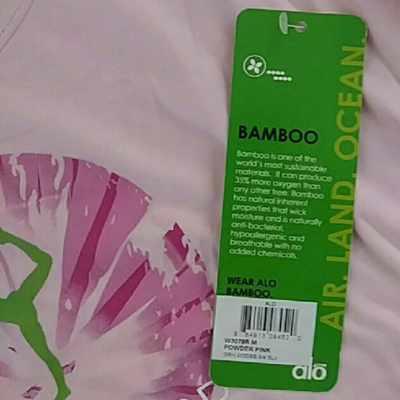 ALO BAMBOO T - SHIRT 3/4 SLEEVES  Powder Pink ALO - Picture 10 of 14